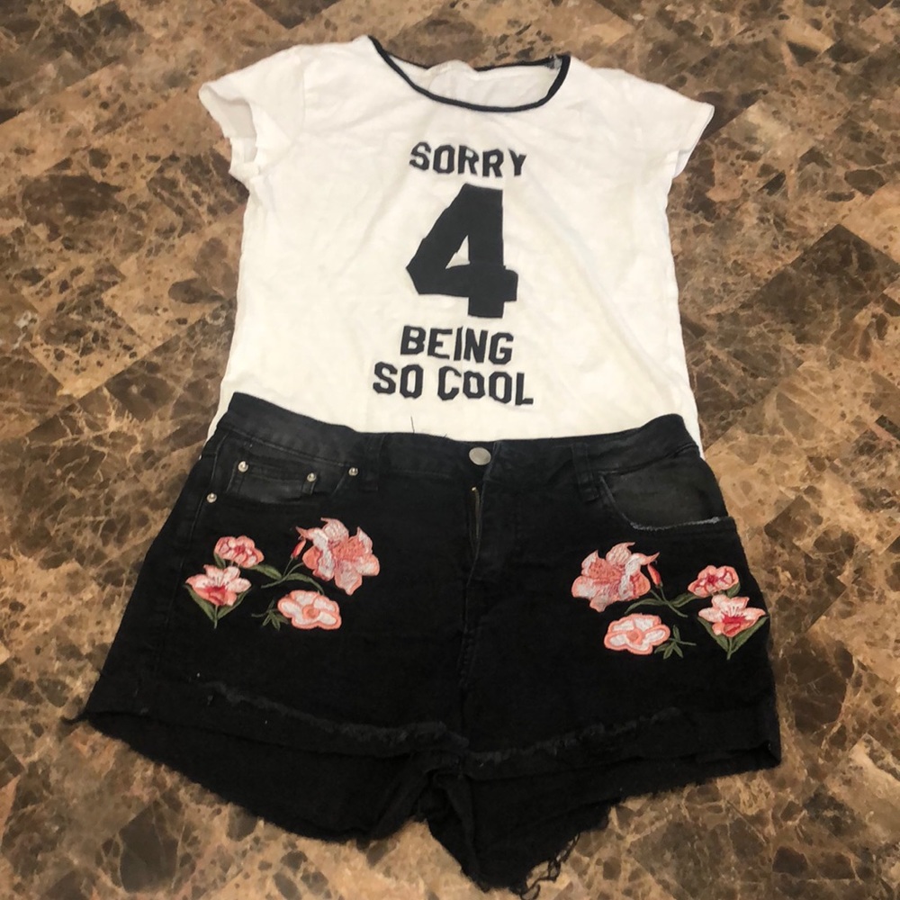 Streetwear Society black shorts/ H&M top